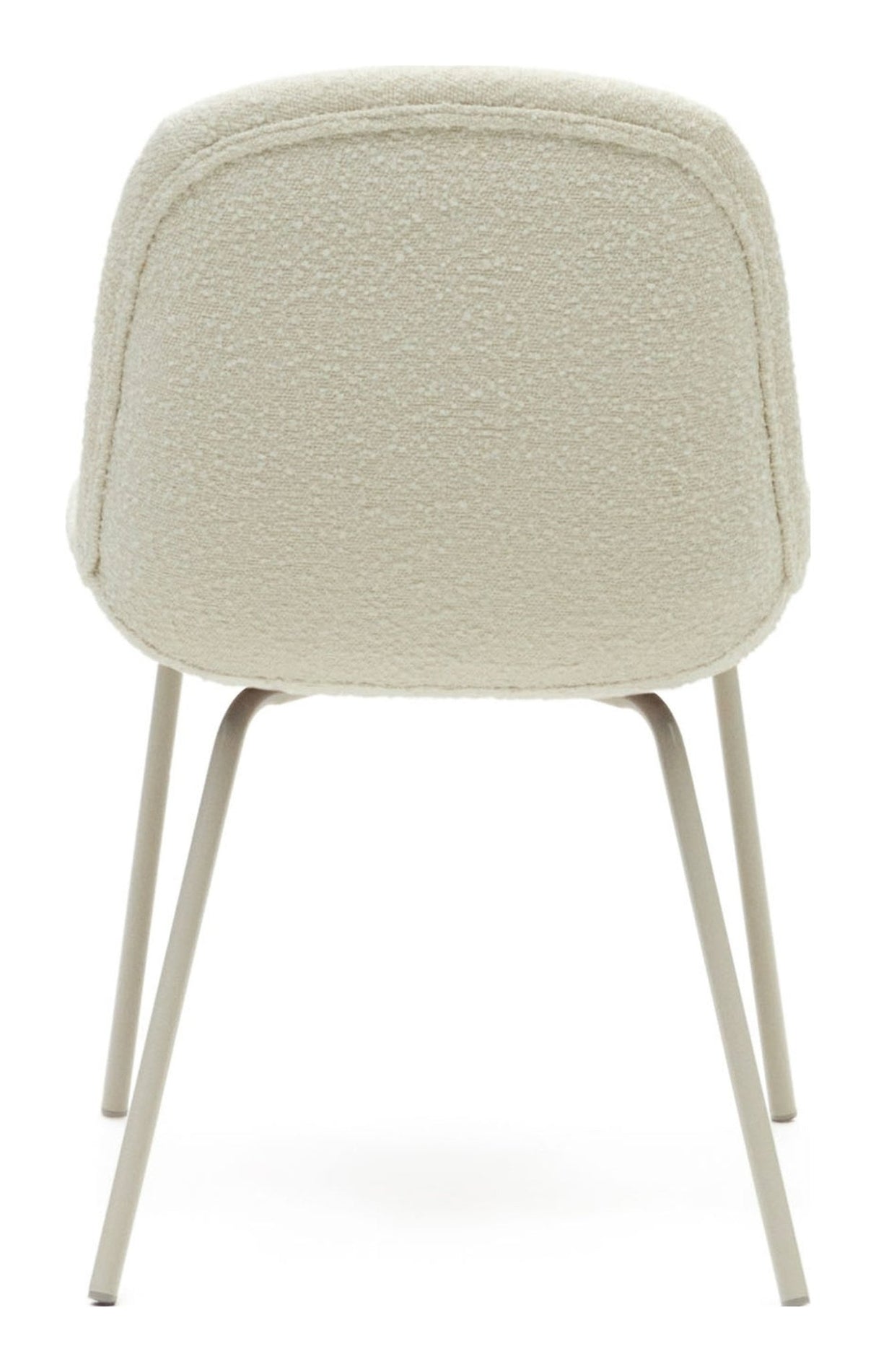 Aimin Spisebordsstol m. beige ben, Hvid Bouclé - UNOLIVING.COM