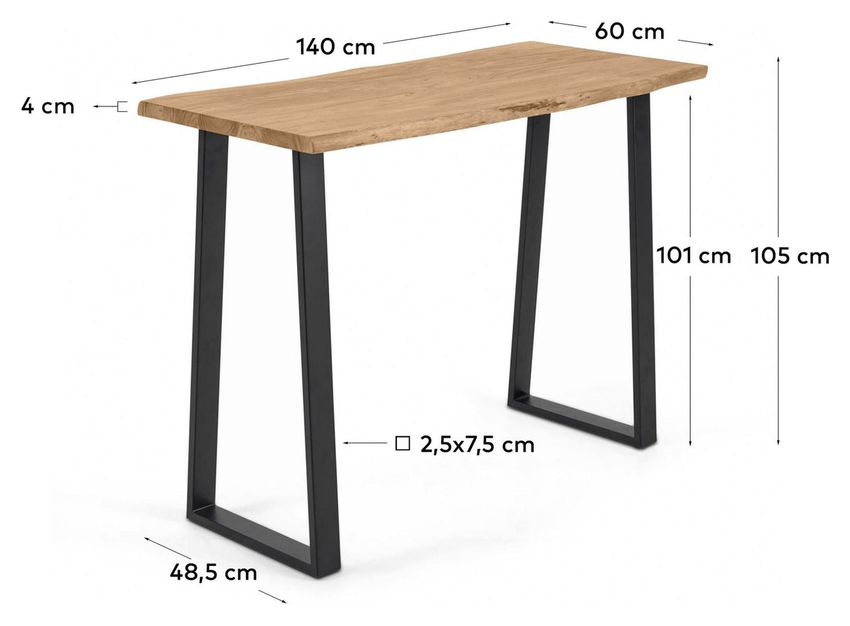 Alaia Barbord, H105, Massiv acacie/Sort metalstel - UNOLIVING.COM