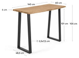 Alaia Barbord, H105, Massiv acacie/Sort metalstel - UNOLIVING.COM