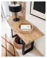 Alaia Konsolbord, Massiv acacie/Sort metalstel - UNOLIVING.COM