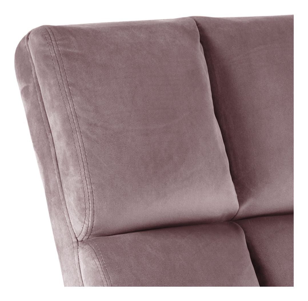 Alba Loungestol, Dusty rose velour/Mat sort - UNOLIVING.COM