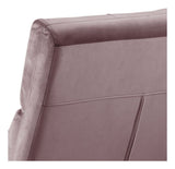 Alba Loungestol, Dusty rose velour/Mat sort - UNOLIVING.COM