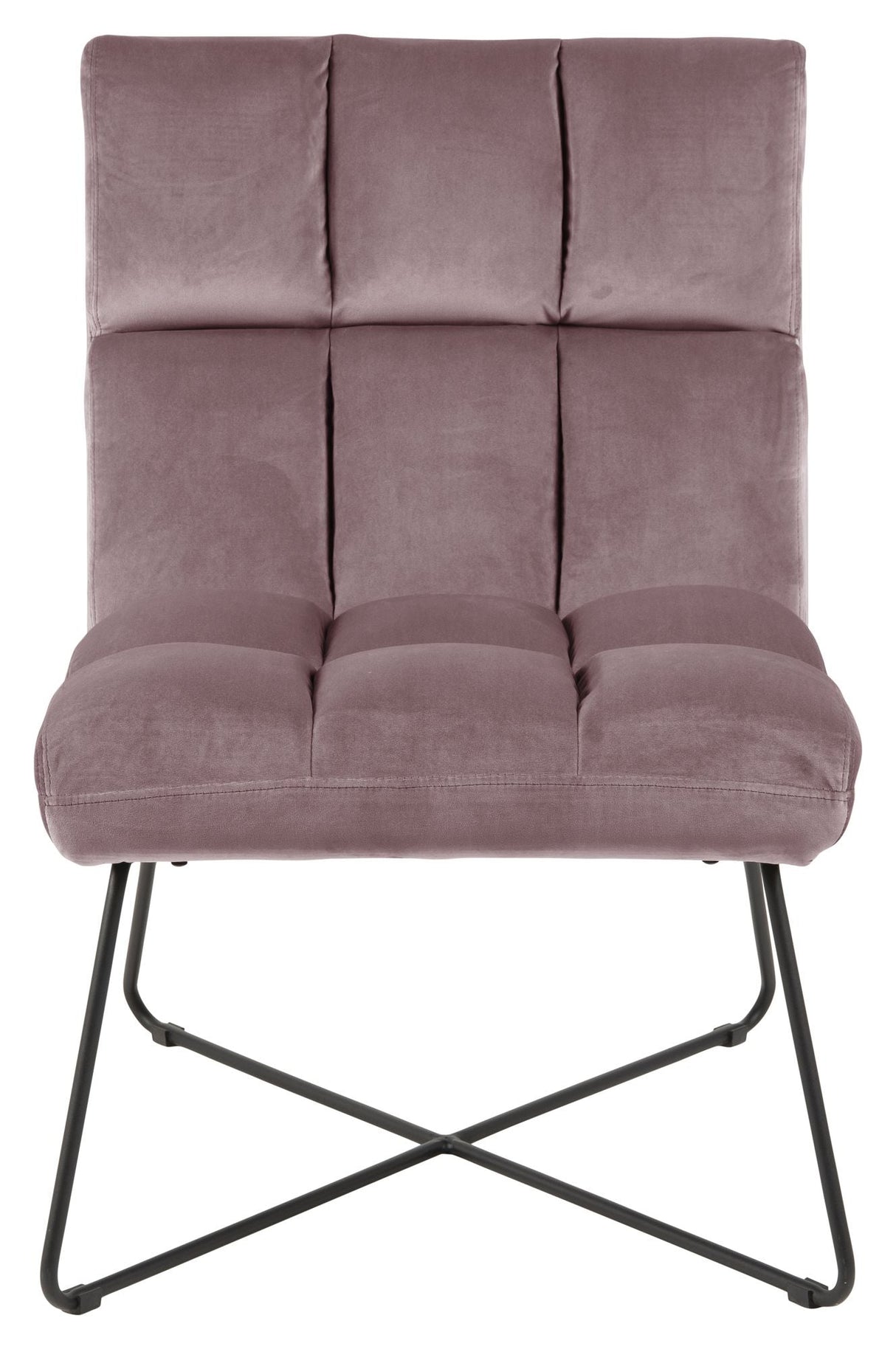 Alba Loungestol, Dusty rose velour/Mat sort - UNOLIVING.COM