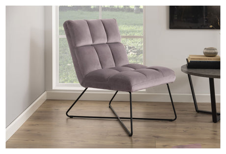 Alba Loungestol, Dusty rose velour/Mat sort - Unoliving.com