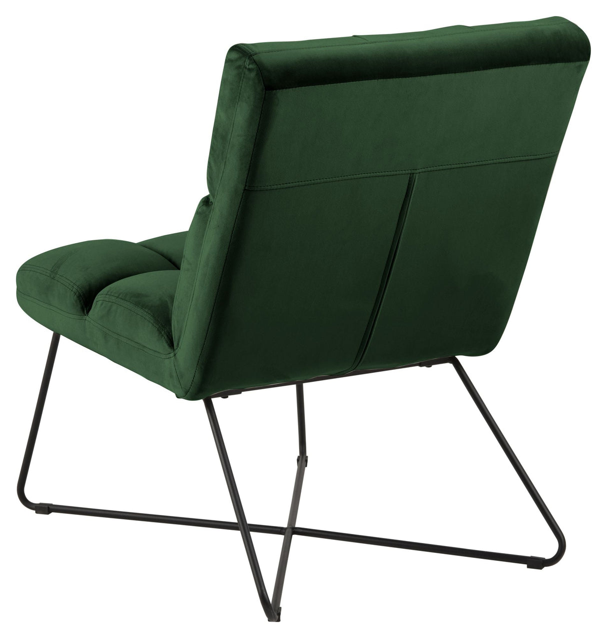 Alba Loungestol, Forest green velour/Mat sort - UNOLIVING.COM