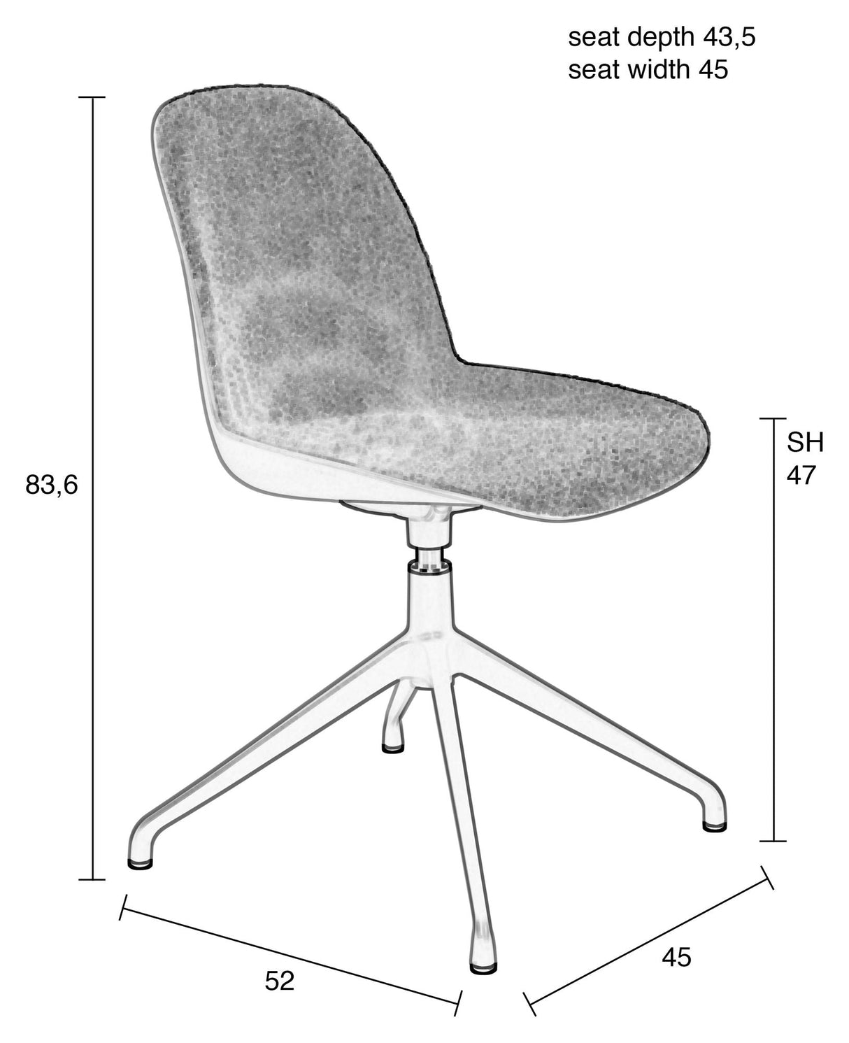 Albert Kuip Spisebordsstol m. drejefod, Grøn - UNOLIVING.COM