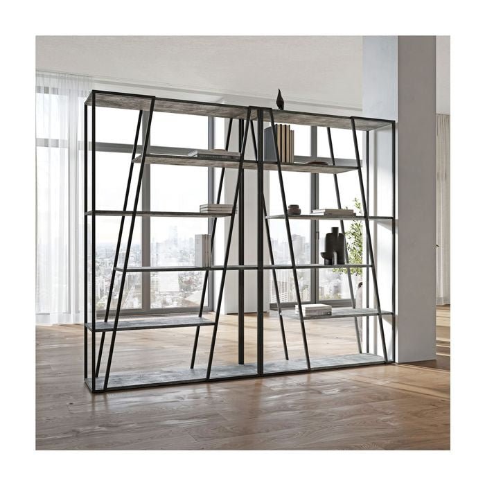 Albi Bogreol, Beton/Sort Metal, 120x38x197 - UNOLIVING.COM