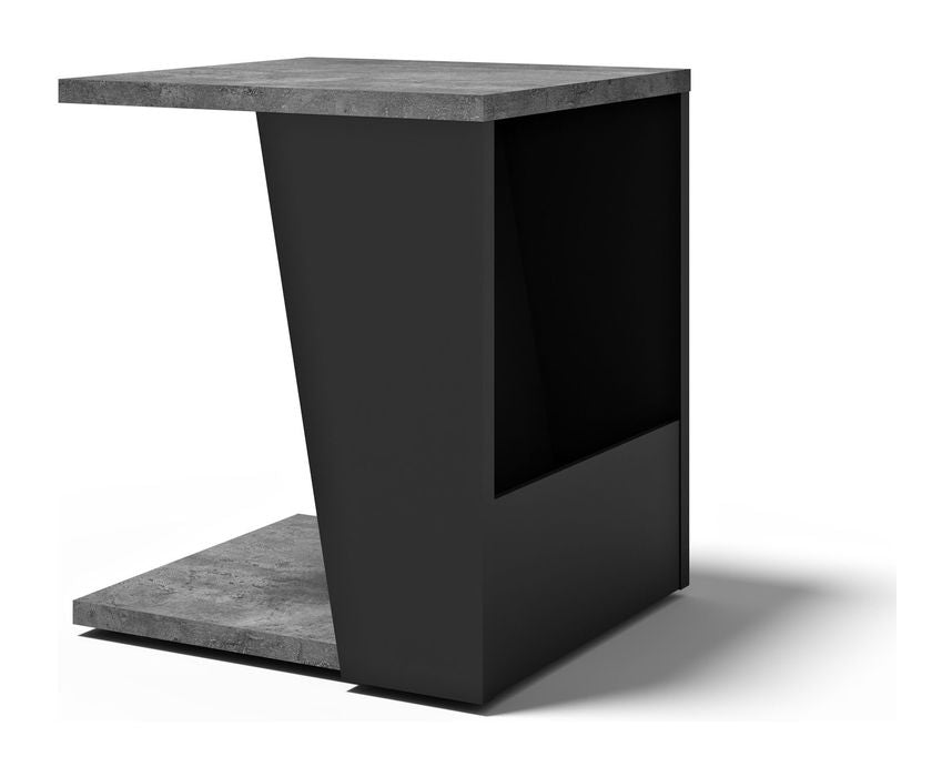 Albi Sidebord, Beton/Sort, 40x40x46 - UNOLIVING.COM