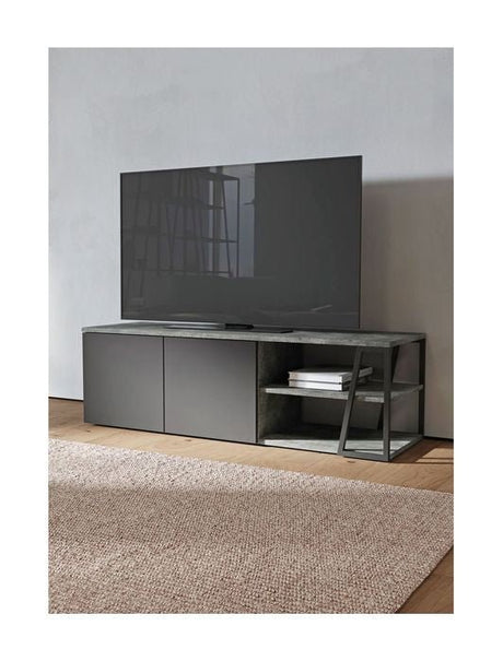 Albi TV - Bord 145, Beton/Sort Metal, 145x45x45 - UNOLIVING.COM