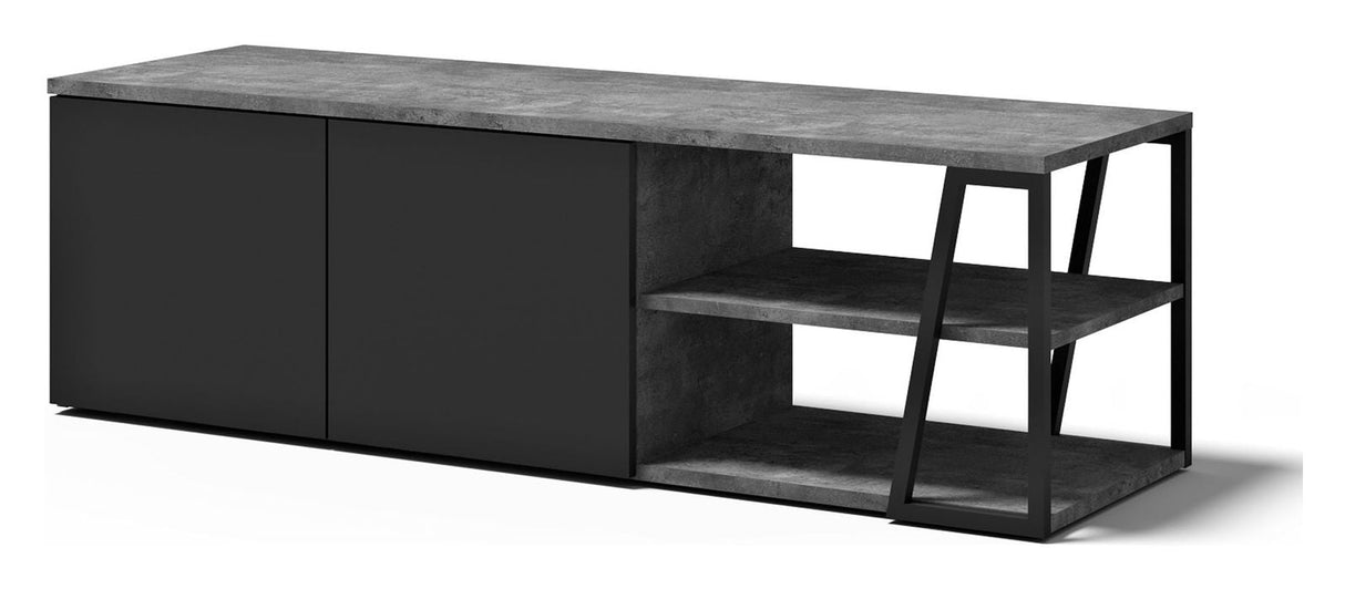 Albi TV - Bord 145, Beton/Sort Metal, 145x45x45 - UNOLIVING.COM