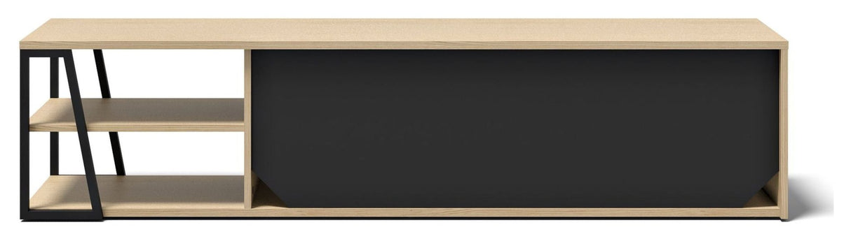 Albi TV - Bord 190, Lys eg/Sort Metal, 190x45x45 - UNOLIVING.COM