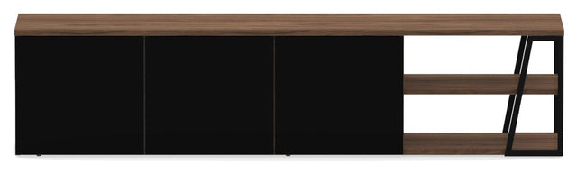 Albi TV - Bord 190, Valnød/Sort Metal, 190x45x45 - UNOLIVING.COM