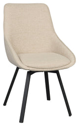 Alison, spisebordsstol - lys beige/sort - UNOLIVING.COM