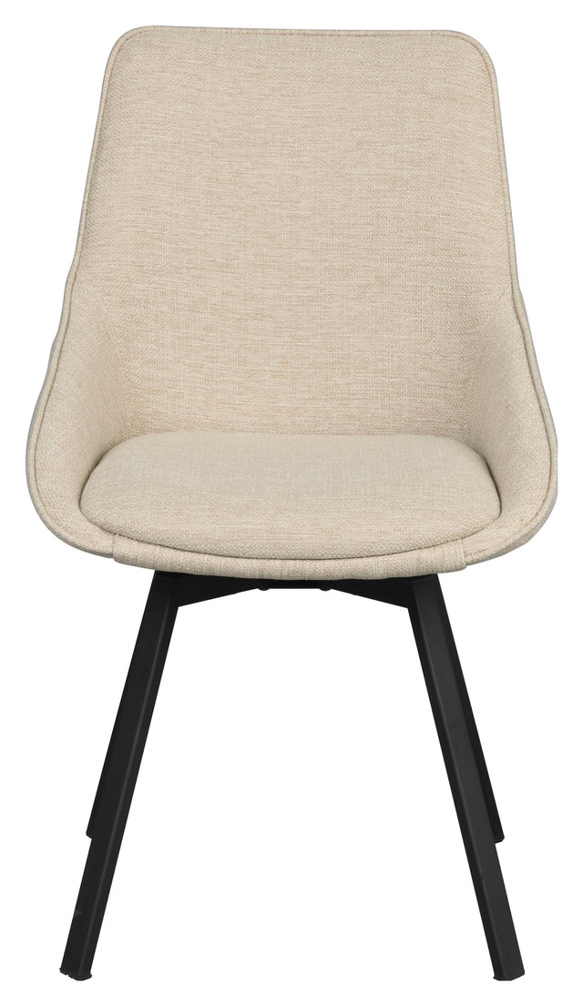 Alison, spisebordsstol - lys beige/sort - UNOLIVING.COM