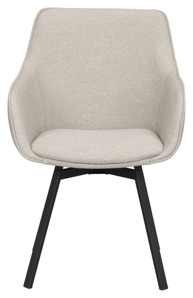 Alison Spisebordsstol m. drejefunktion, Beige stof - UNOLIVING.COM