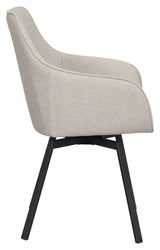 Alison Spisebordsstol m. drejefunktion, Beige stof - UNOLIVING.COM