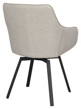 Alison Spisebordsstol m. drejefunktion, Beige stof - UNOLIVING.COM