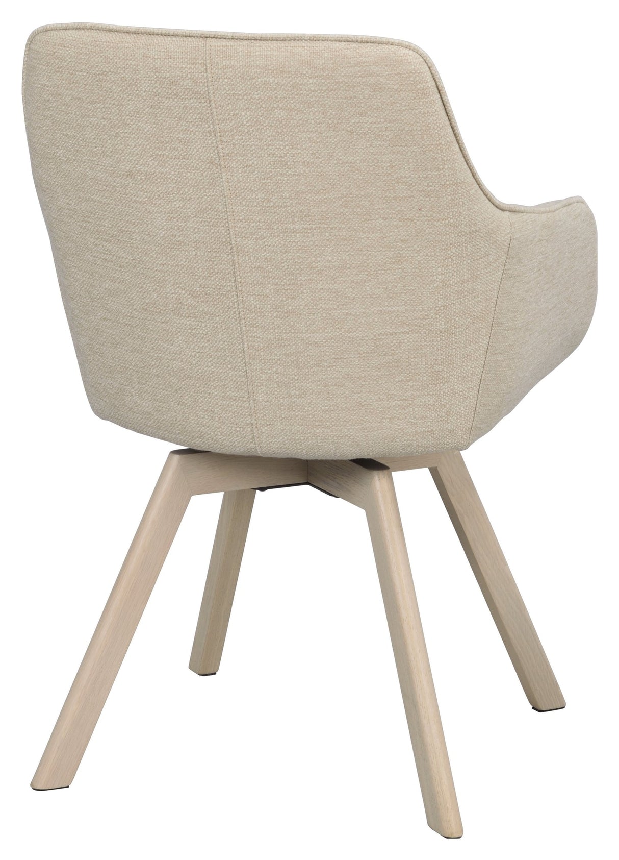 Alison, spisebordsstol m/armlæn - lys beige/lys eg - UNOLIVING.COM