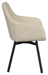 Alison, spisebordsstol m/armlæn - lys beige/sort - UNOLIVING.COM