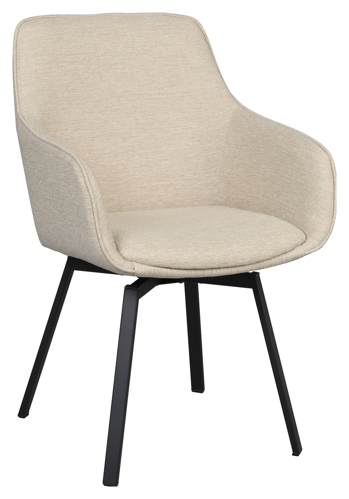 Alison, spisebordsstol m/armlæn - lys beige/sort - UNOLIVING.COM