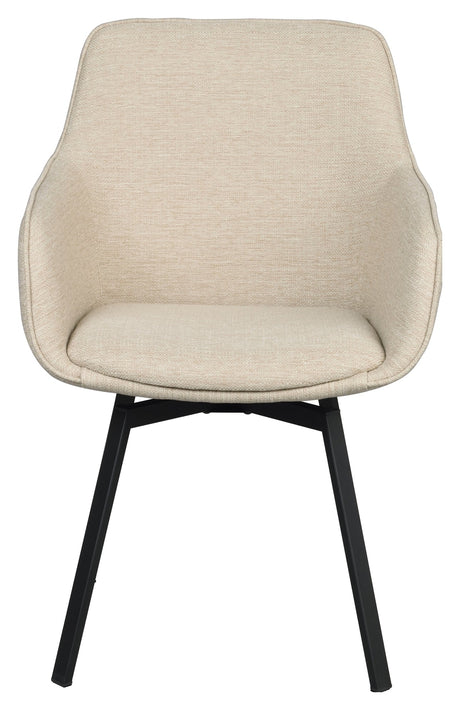 Alison, spisebordsstol m/armlæn - lys beige/sort - UNOLIVING.COM