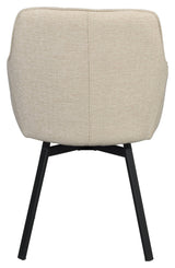 Alison, spisebordsstol m/armlæn - lys beige/sort - UNOLIVING.COM