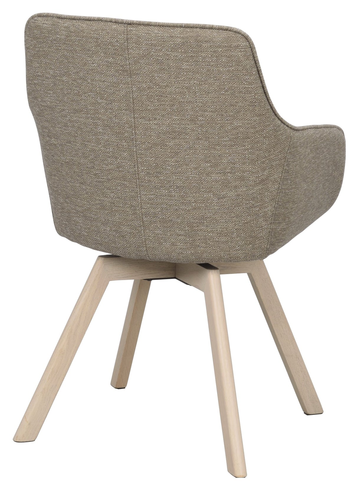 Alison, spisebordsstol m/armlæn - mørk beige/lys eg - UNOLIVING.COM