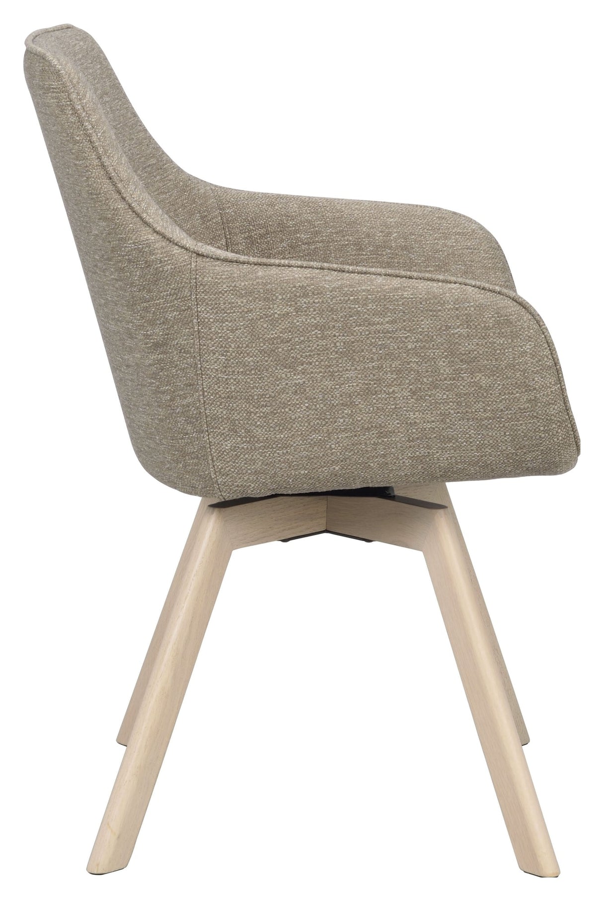 Alison, spisebordsstol m/armlæn - mørk beige/lys eg - UNOLIVING.COM