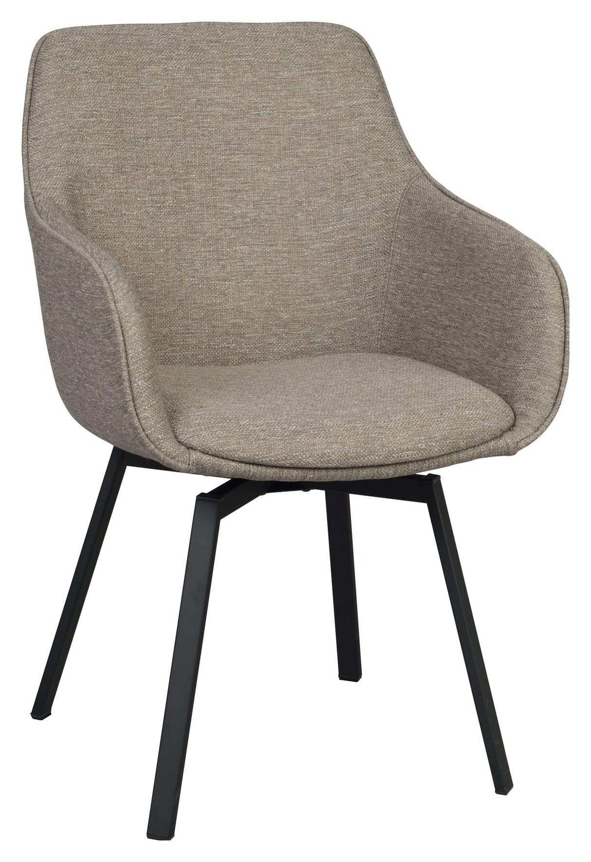 Alison, spisebordsstol m/armlæn - mørk beige/sort - UNOLIVING.COM