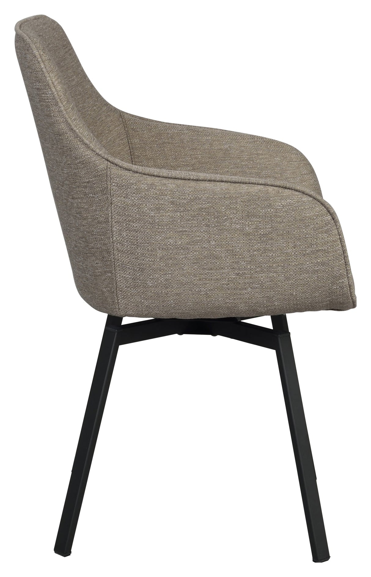 Alison, spisebordsstol m/armlæn - mørk beige/sort - UNOLIVING.COM