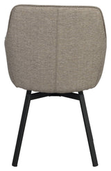 Alison, spisebordsstol m/armlæn - mørk beige/sort - UNOLIVING.COM