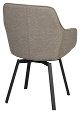 Alison, spisebordsstol m/armlæn - mørk beige/sort - UNOLIVING.COM