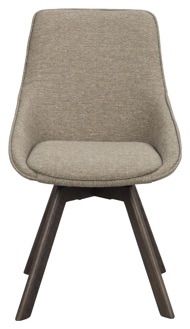 Alison, spisebordsstol - mørk beige/brun eg - UNOLIVING.COM