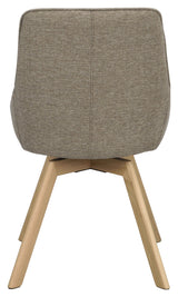 Alison, spisebordsstol - mørk beige/eg - UNOLIVING.COM