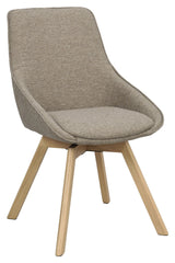 Alison, spisebordsstol - mørk beige/eg - UNOLIVING.COM