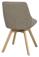 Alison, spisebordsstol - mørk beige/eg - UNOLIVING.COM