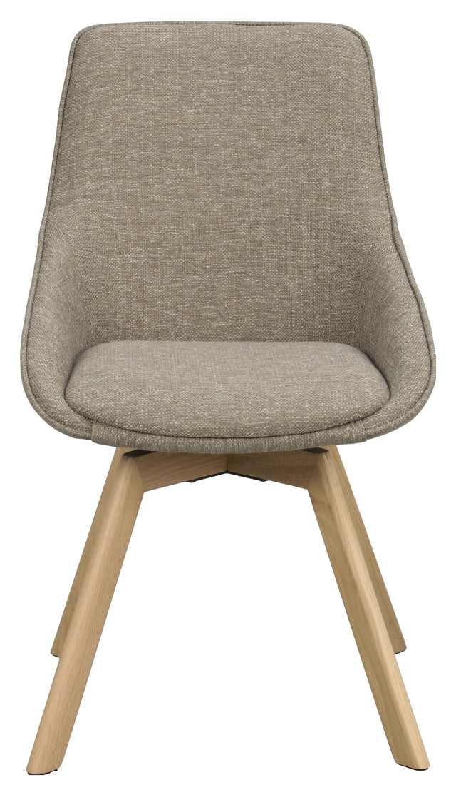 Alison, spisebordsstol - mørk beige/eg - UNOLIVING.COM