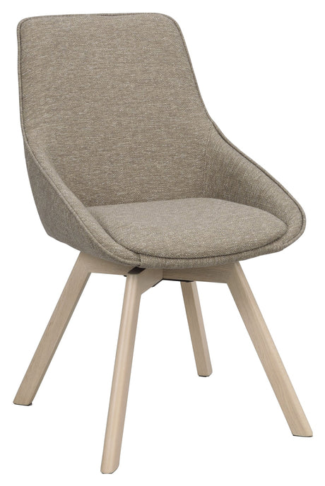 Alison, spisebordsstol - mørk beige/lys eg - UNOLIVING.COM