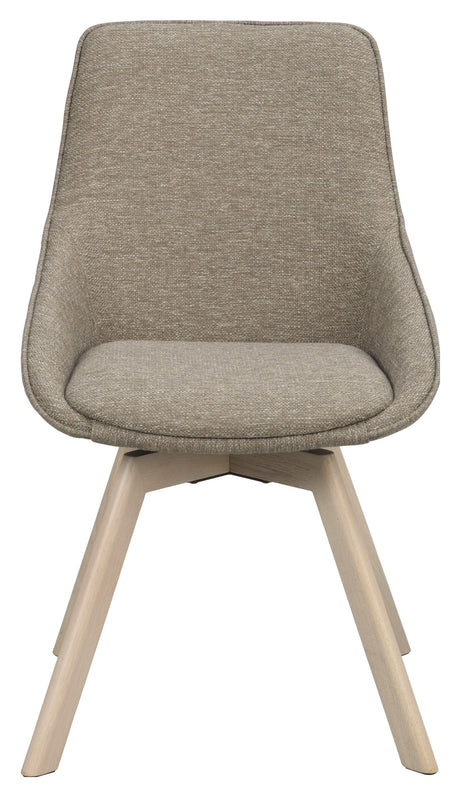 Alison, spisebordsstol - mørk beige/lys eg - UNOLIVING.COM