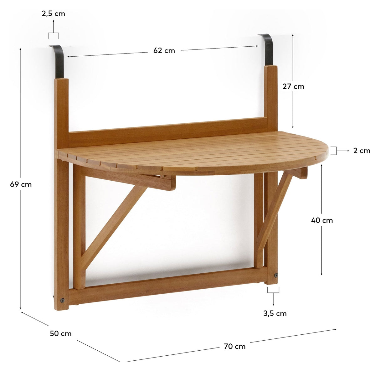 Amarilis, foldebord 50cm - eg - UNOLIVING.COM