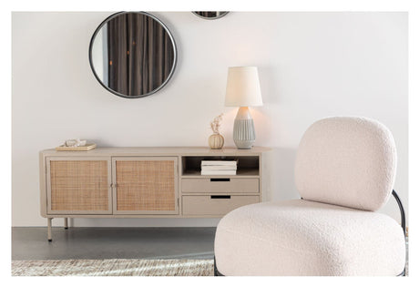 Amaya Skænk, MDF, Flet, Beige - UNOLIVING.COM