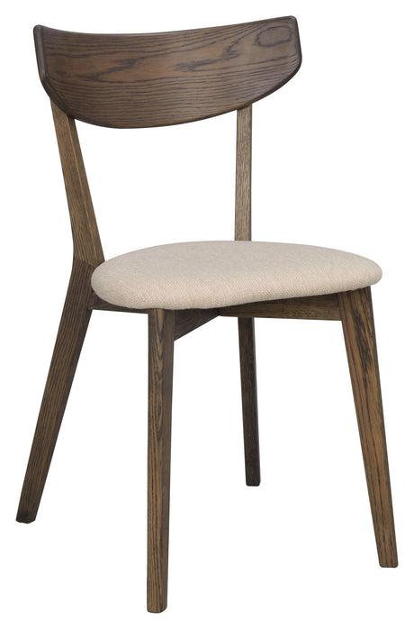 Ami Spisebordsstol, Brun massiv eg, beige stof - UNOLIVING.COM