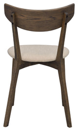 Ami Spisebordsstol, Brun massiv eg, beige stof - UNOLIVING.COM