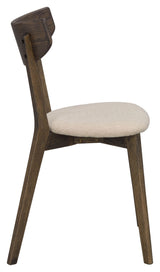 Ami Spisebordsstol, Brun massiv eg, beige stof - UNOLIVING.COM