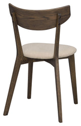 Ami Spisebordsstol, Brun massiv eg, beige stof - UNOLIVING.COM