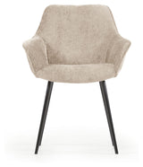 Amira Spisebordsstol, Beige velour chenille - UNOLIVING.COM