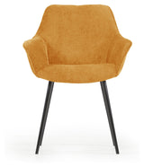 Amira Spisebordsstol, Gul velour chenille - UNOLIVING.COM