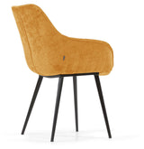 Amira Spisebordsstol, Gul velour chenille - UNOLIVING.COM