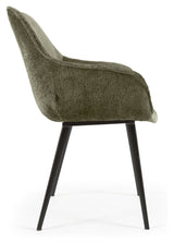 Amira Spisebordsstol, Mørkegrøn velour chenille - UNOLIVING.COM