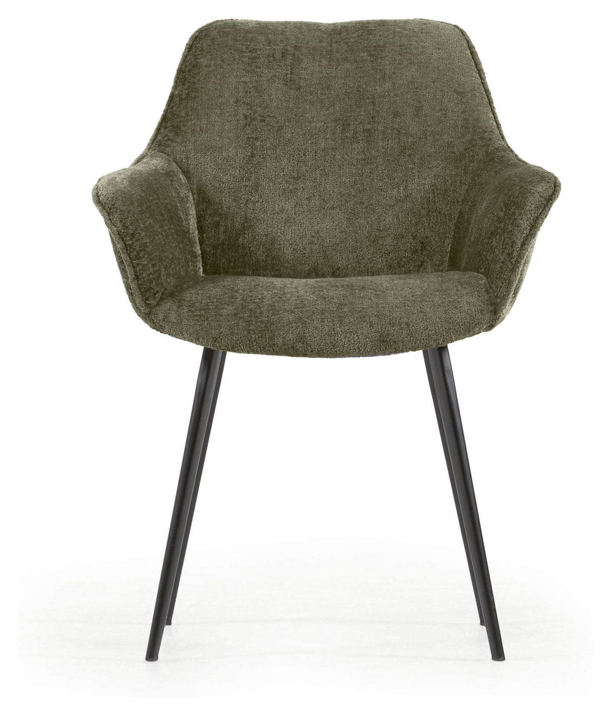 Amira Spisebordsstol, Mørkegrøn velour chenille - UNOLIVING.COM